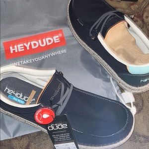 New Hey Dude slip on shoes.  Men size 11.  Navy/ocean blue